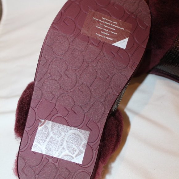 NIB‎ UGG WOMEN'S SCUFFETTE II METALLIC BURGUNDY PORT SLIPPERS - Picture 8 of 8